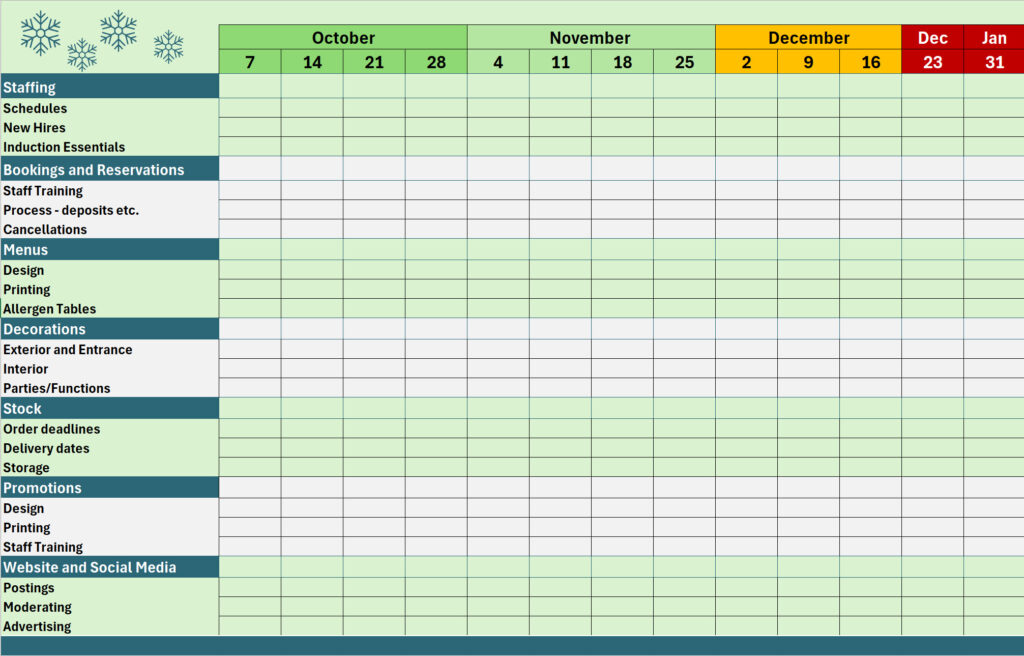 Christmas Checklist - Hospitality & Retail - Induction Essentials